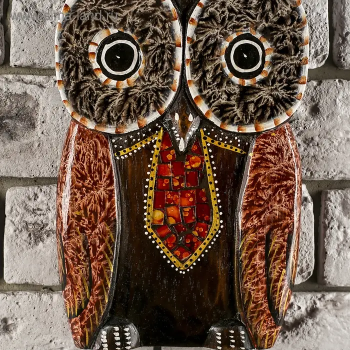 Настенное панно "Сова с галстуком" 25х16х2 см МИКС