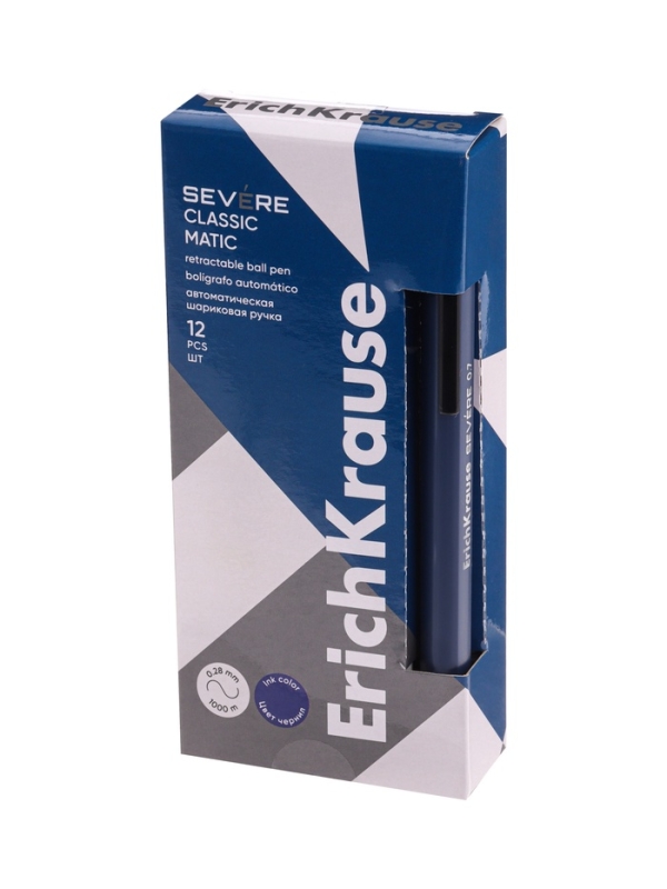 Ручка шариковая авт ErichKrause Severe Matic Classic, 0.7мм, премиум, синяя