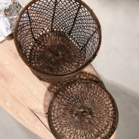 Корзина плетёная "Баскет" бамбук 39х39х50см, тёмная