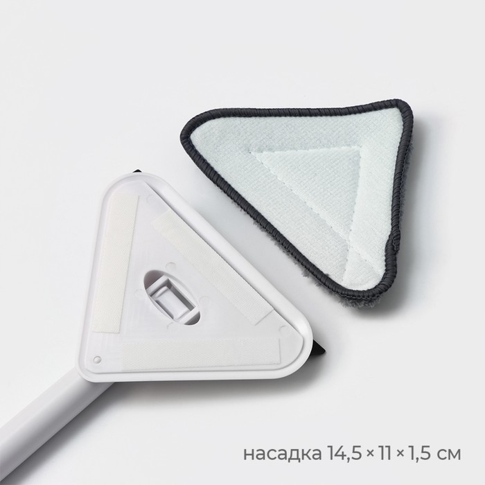 Щётка для окон Raccoon, поролоновая телескопическая насадка 47(80,5) см, две насадки из микрофибры с держателем 11,5&times;6,5 см