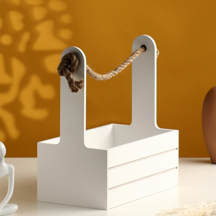 Набор кашпо деревянных 3 в 1 (29×18×33; 25×15×30; 21×12×23) Набор кашпо деревянных 3 в 1 (29×18×33; 25×15×30; 21×12×23) "Аром", белый