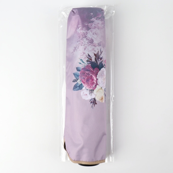 Зонт механический &laquo;Цветочный букет&raquo;, эпонж, 4 сложения, 8 спиц, R = 48/56 см, D = 112 см, цвет МИКС