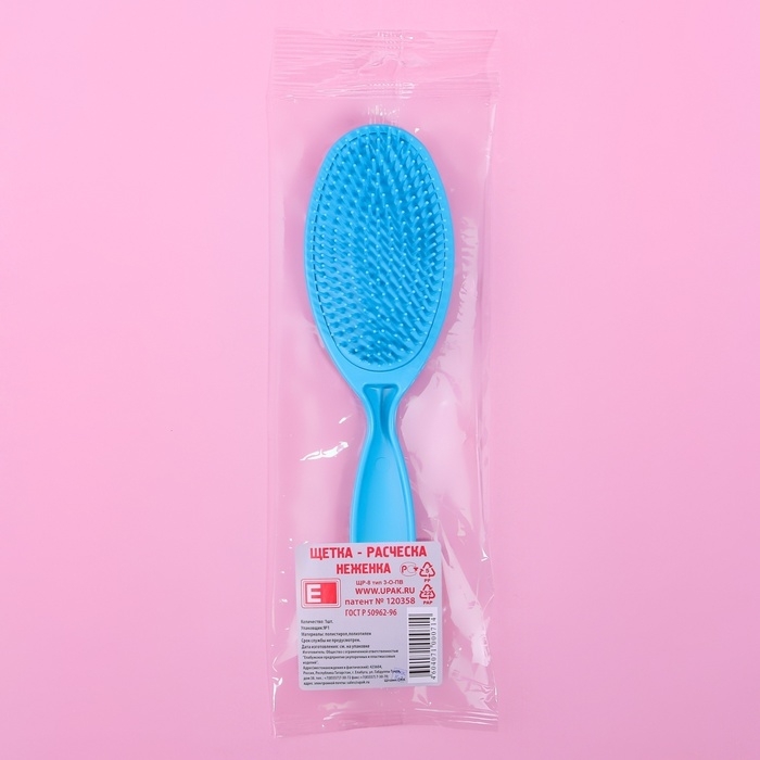 Расчёска массажная, 22 &times; 6 см, цвет МИКС