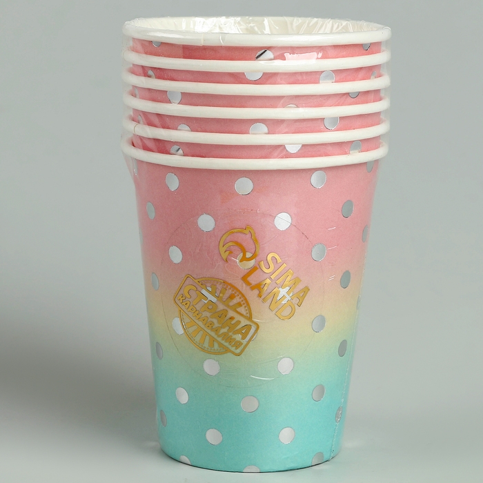 Стаканы бумажные &laquo;Летние краски&raquo;, 6 шт