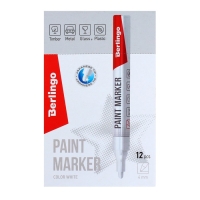Маркер-краска (лаковый) 4.0 мм Berlingo белая, нитро-основа