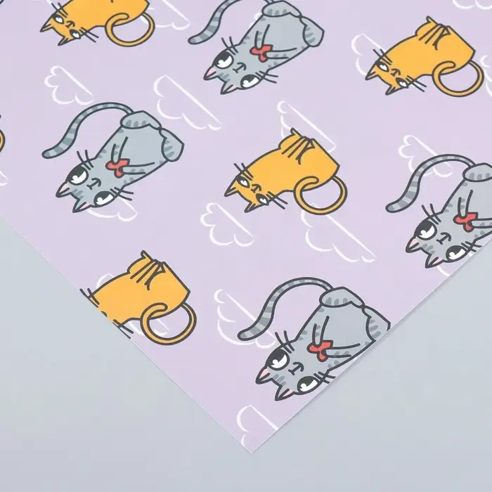 Бумага для скрапбукинга "Котики" плотность 180 гр 30,5х32 см