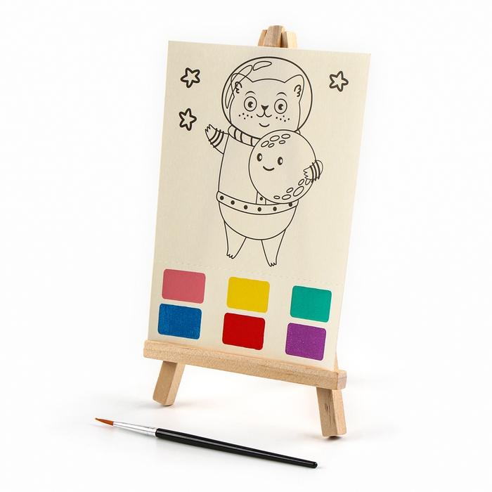 Водная раскраска &laquo;Космос&raquo;, с кисточкой и мольбертом, виды МИКС