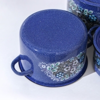 Набор эмалированных кастрюль &laquo;Голубика&raquo;, 3 предмета: 1,5 л, 2,9 л, 4,5 л