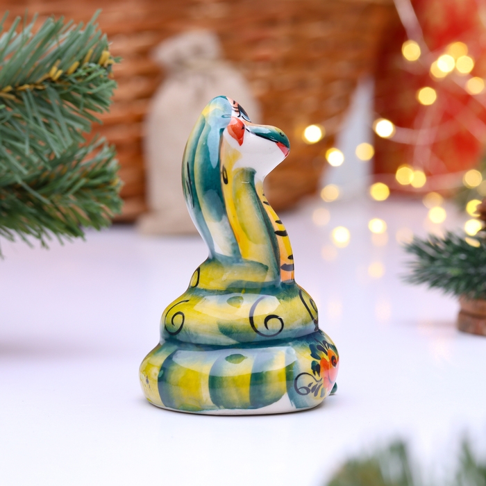 Сувенир "Змея Афина", гжель, цвет