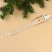 Подарочный набор новогодний: держатель для соски-пустышки на ленте и носочки - погремушки на ножки &laquo;Наше чудо&raquo;