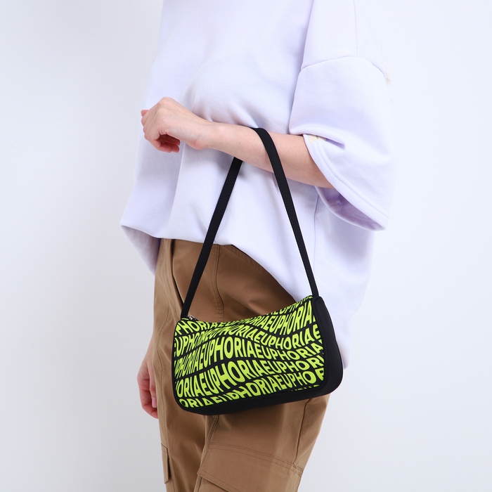 Сумка женская багет из текстиля, &laquo;Эйфория&raquo;, 23х13х5 см.