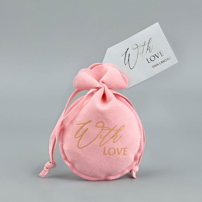 Мешок замшевый  &laquo;С любовью&raquo;, красный, тиснение, 9 &times; 12 см