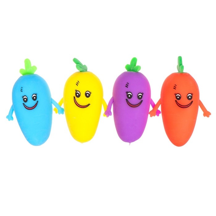 Антистресс сквиш мялка &laquo;Морковки&raquo;, с пастой,цвета МИКС, в шоубоксе, тянучка