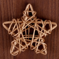 Декор для творчества из лозы &laquo;Звезда&raquo; набор 4 шт., размер 1 шт. &mdash; 6,5 см, цвет золото