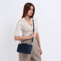 Сумка женская кросс-боди на молнии, цвет синий