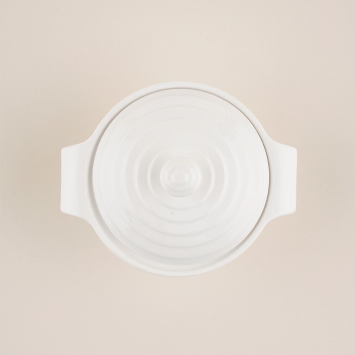 Кастрюля из жаропрочной керамики SL Home &laquo;Санторини&raquo;, 750 мл, 19&times;16&times;7,5 см, цвет белый