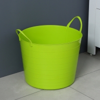 Корзина для белья мягкая, 27 л, 37,5&times;37,5&times;30 см, цвет ярко-зелёный