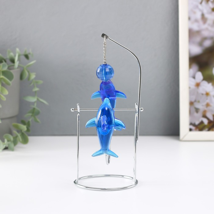 Маятник "Дельфины" друг напротив друга с шариком 9 х 15 х 19,5 см