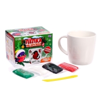 Новогодний набор для декора кружки полимерной глиной &laquo;Новый год! Снегирь на ветке&raquo;