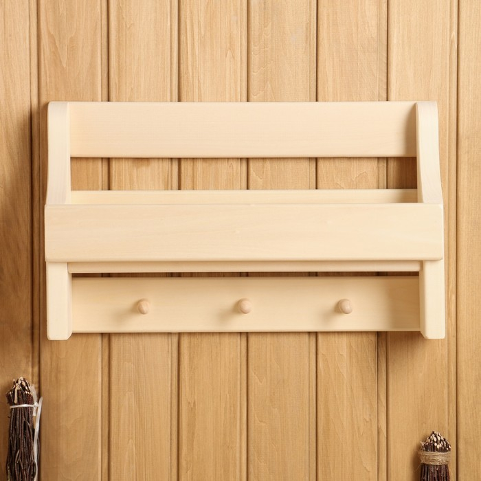 Полка вешалка "Универсальная", 3 крючка, 50&times;30&times;12 см