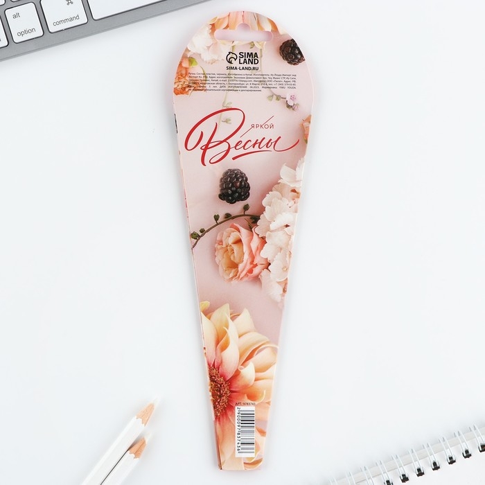 Ручка шариковая синяя паста 1.0 мм &laquo;8 марта&raquo; хризантема с лентами