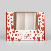 Коробка для эклеров с вкладышами &laquo;С любовью&raquo;, 20 х 15 х 5 см