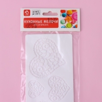 Коврик для айсинга Доляна &laquo;Сердца&raquo;, силикон, 37,5&times;8&times;0,1 см, цвет белый