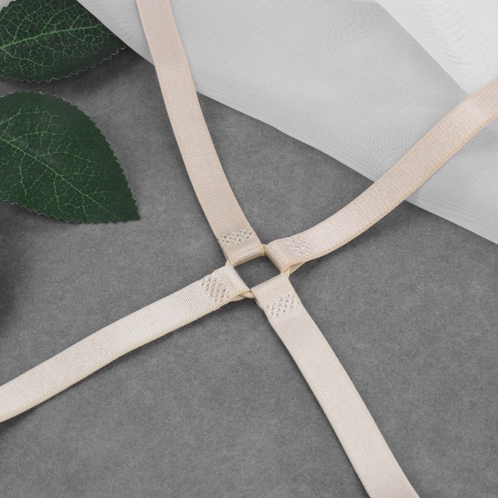 Бретели текстильные, крестообразные, 1 см, цвет бежевый