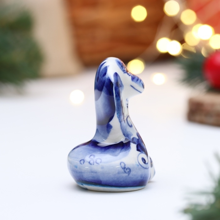 Новый год. Сувенир символ года "Змея Гая", гжель