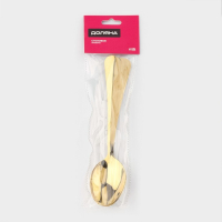 Ложки столовые из нержавеющей стали Доляна &laquo;Голд&raquo;, длина 20,5 см, 6 шт, цвет золотой