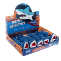 Антистресс сквиш мялка &laquo;Акула&raquo;, с песком, в шоубоксе, тянучка