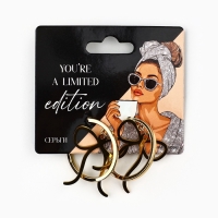 Серьги - кольца с подвесом бантом &laquo;Limited edition&raquo;, 3 см