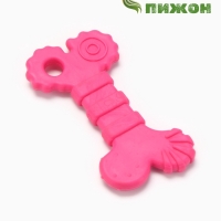 Игрушка жевательная "Завитушки", TPR, 10 см, розовая