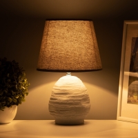 Настольная лампа с абажуром RISALUX &laquo;Аризона&raquo;, 1&times;40 Вт, Е27, серый, 20&times;20&times;32 см