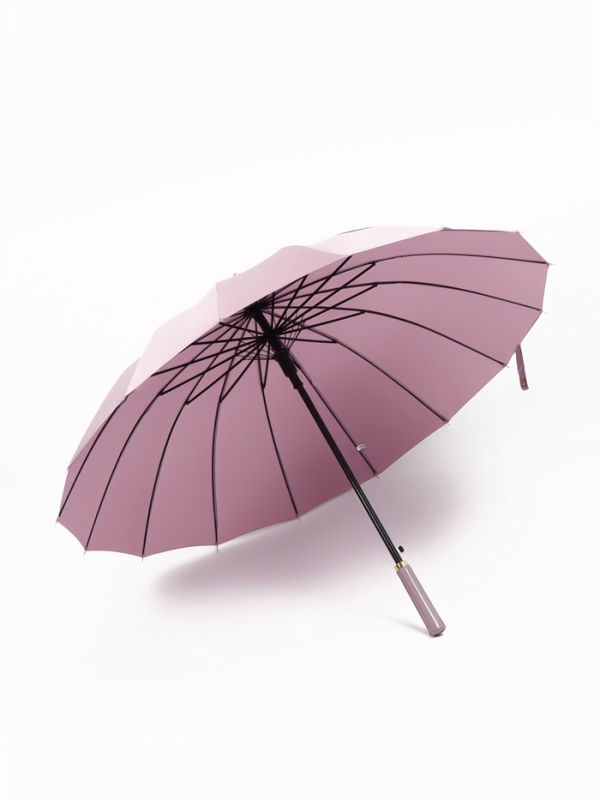 Зонт полуавтоматический &laquo;Однотон&raquo;, 16 спиц, R = 51/60 см, D = 120 см, цвет розовый