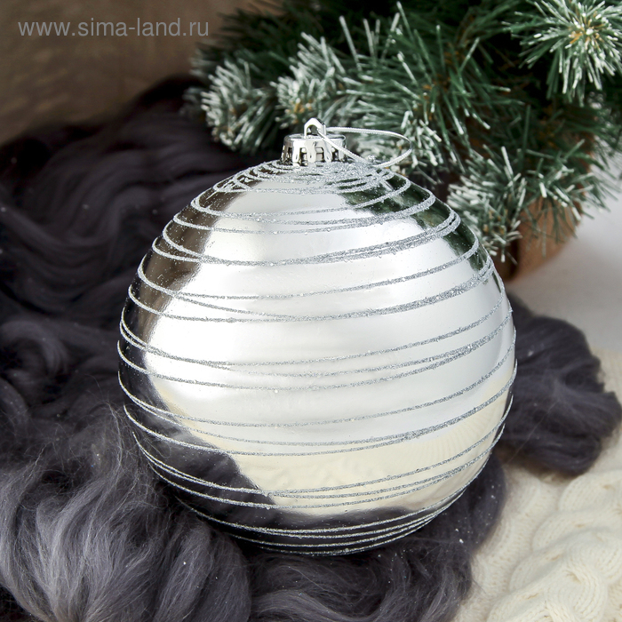 Шар пластик d-15 см "Орбита" серебро