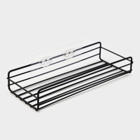 Полка на липучке Доляна, 26,5&times;11&times;5 см, цвет чёрный