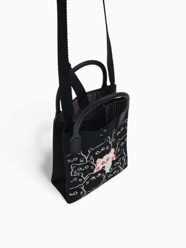 Сумка подр Коты, 12*4*17, отд на кнопке, дл ремень, черный