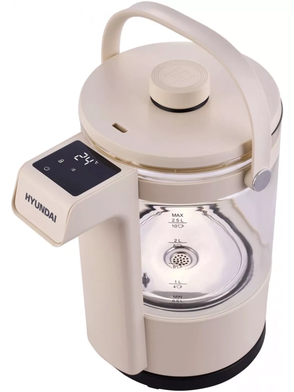 Чайник HYK-G7700 2,5л 2200Вт кремовый (стекло)