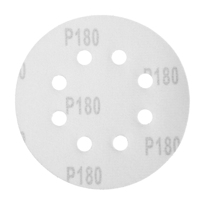 Круг абразивный шлифовальный под "липучку" ТУНДРА, перфорированный, 125 мм, Р180, 10 шт.