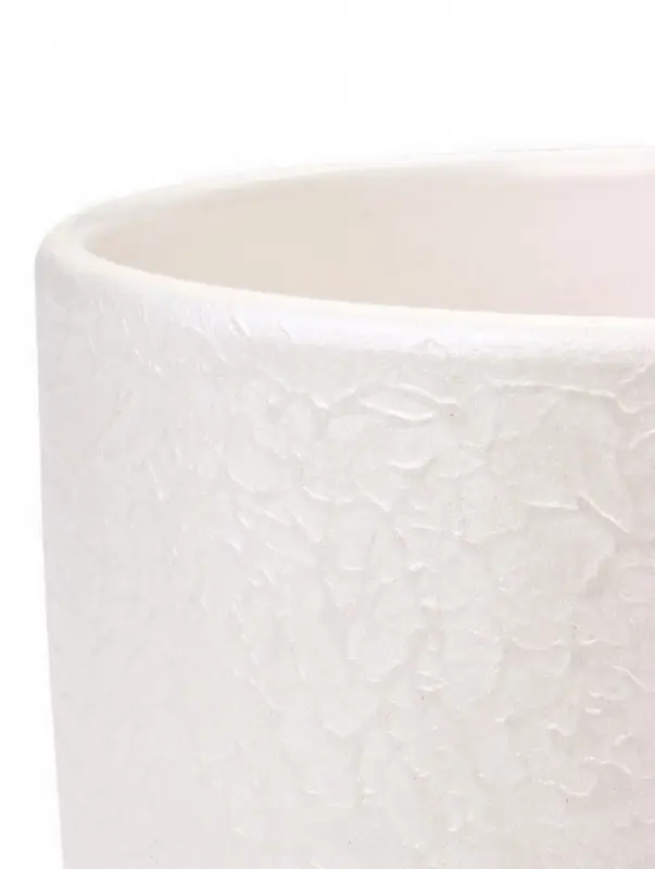 Горшок цветочный с поддоном 5,4 л, d22/h19 см белый керамика, "Перл" (М)