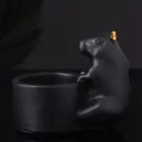 Подсвечник "Капибара" 6х9 см, чёрный