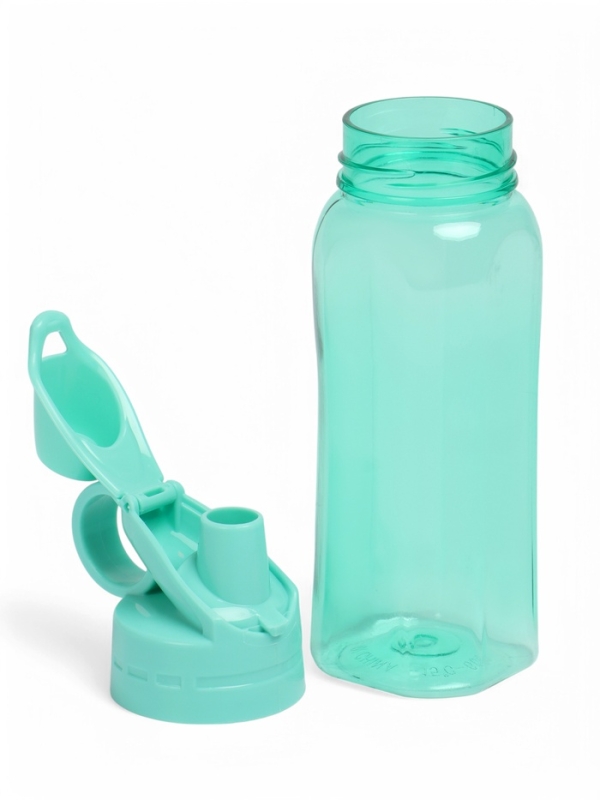 Бутылка для воды спортивная прозрачная, 450 мл, 20 х 8 см, бирюзовая