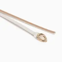 Ремень жен 01-01-01-07, Июнь2514, 1*0,3*110 см, без винта, пряж золото, затяж, белый