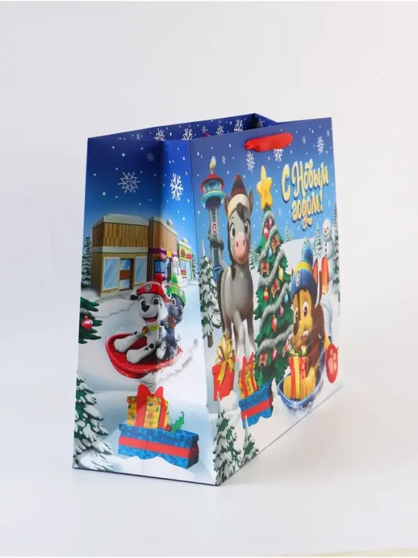 Пакет подарочный &laquo;С Новым годом!&raquo;, Щенячий патруль,  XL 40 &times; 49 &times; 19 см
