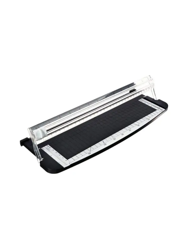 Резак для бумаги роликовый А4, до 3 листов,безопасное лезвие, длина реза 300мм,корпус черный