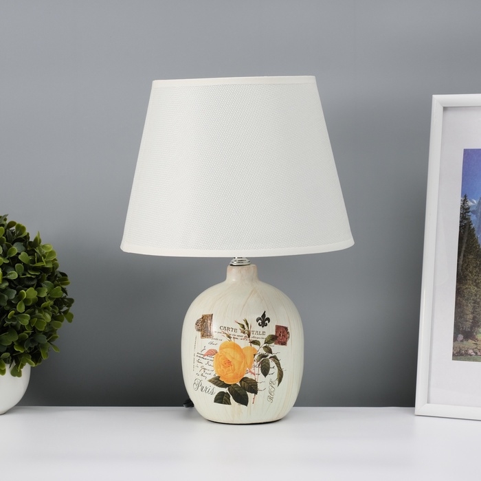 Настольная лампа с абажуром RISALUX &laquo;Аджена&raquo;, Е14, 40 Вт, 22.5&times;22.5&times;32.5 см