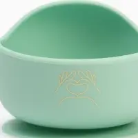 Тарелка детская на присоске и ложка, бирюзовый, Mum&Baby