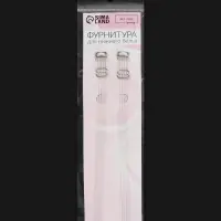 Лямки для бюстгальтера, силиконовые, фурнитура металл, 5 полос, 1.9 см, 37 см, пара, прозрачные