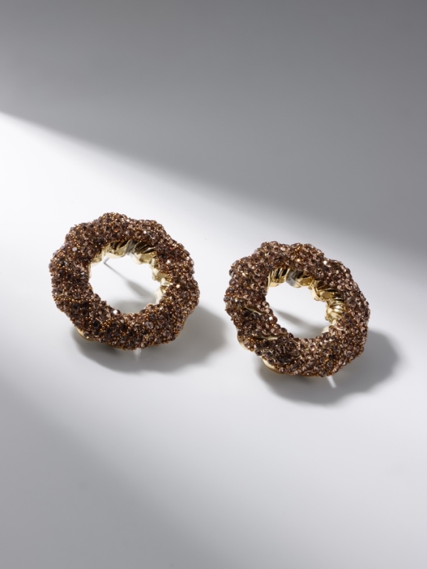 Серьги со стразами &laquo;Блеск&raquo; кольцо, цвет золото